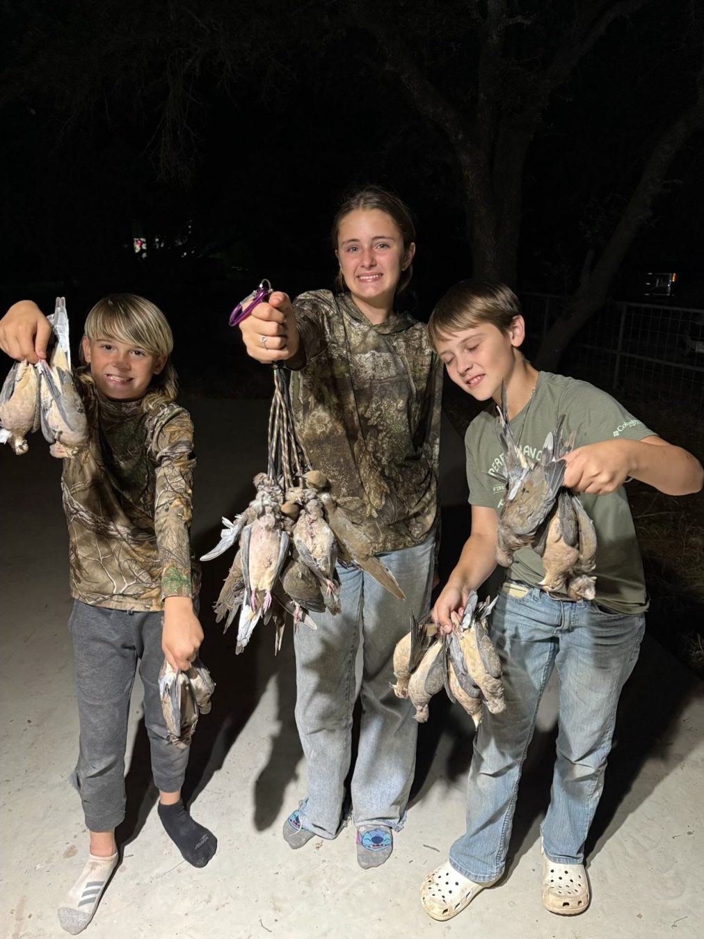 Kids with doves